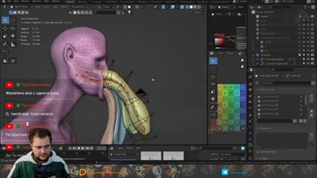 Монстресса. Риг тентаклей и покрас. Blender + Substance Painter #14 смотреть онлайн