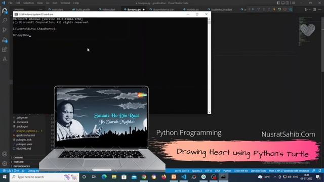 Drawing Heart using Python's Turtle | Python | Nusrat Fateh Ali Khan | NusratSahib.Com смотреть онлайн