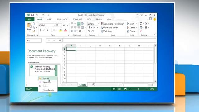 How to use the Document Recovery task pane Excel 2013 смотреть онлайн