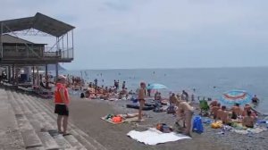 село  Морское Крым центральный пляж 14 июля 2017
