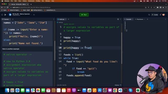 Walrus Operator in Python | Python Tutorial - Day #86 смотреть онлайн