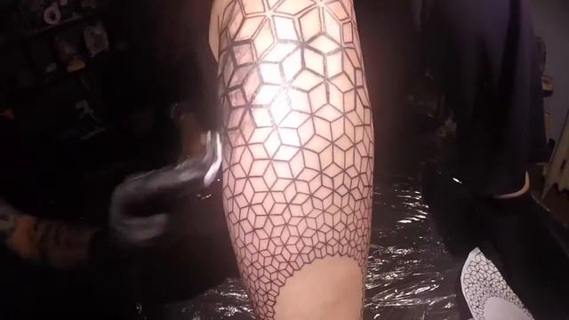 Cubic Geometric Tattoo and original design by Humo - Sacred Ink Tattoos смотреть онлайн