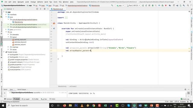 Dependent Spinners in Kotlin by View Binding in Android | Android Studio 3.6 | AndroidX смотреть онлайн