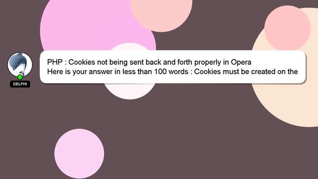 PHP : Cookies not being sent back and forth properly in Opera смотреть онлайн