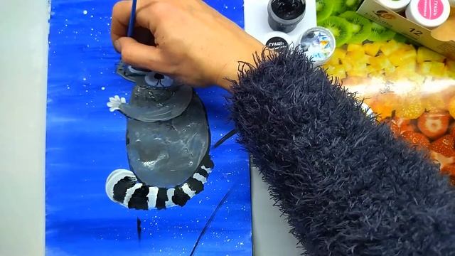 Как нарисовать енота с детьми. смотреть онлайн