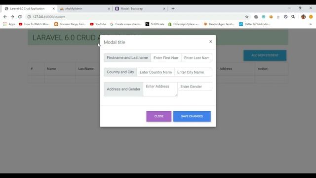 How to create Laravel 6 Crud Part 2 (Data Insertion) Using Bootstrap Modal with Source Code смотреть онлайн