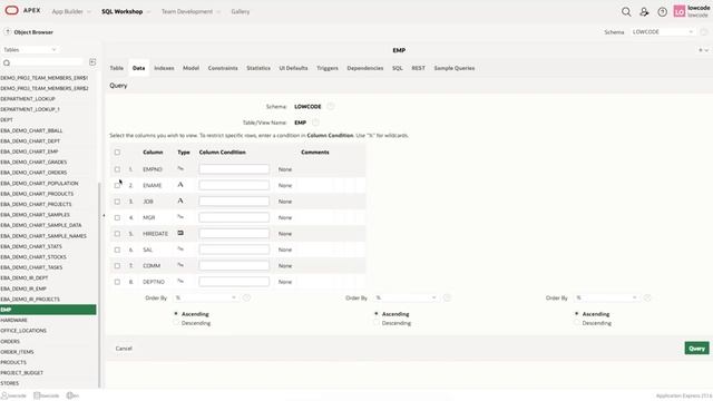 Lesson 1-2: SQL Workshop in Oracle Apex 21.2 смотреть онлайн