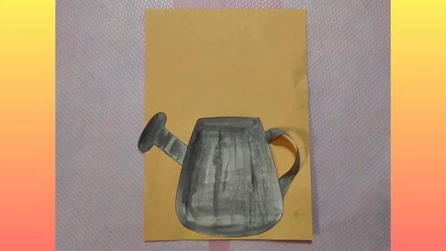 Аппликация "Цветы в лейке". Летние поделки. Поделки из бумаги. Рисование ватными палочками смотреть онлайн