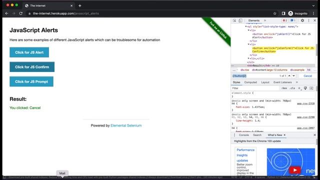Python ve Selenium ile web test otomasyonu-16: JavaScript Alert (Uyarı) metin okuma / vazgeçme смотреть онлайн