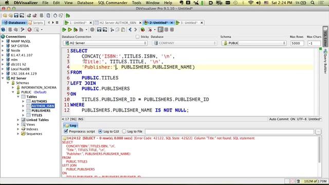 SQL Select with H2 смотреть онлайн