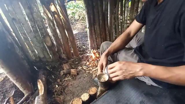 Build a simple shelter in the pouring rain and I would love to make a warm fireplace смотреть онлайн