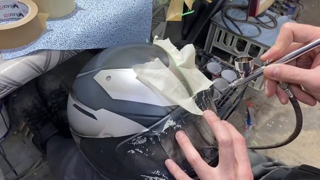 Аэрография шлема в стиле мотоцикла Kawasaki Ninja H2 SX смотреть онлайн