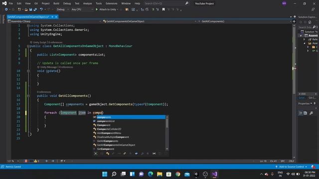 How To Store All Components of GameObject in List/Array смотреть онлайн