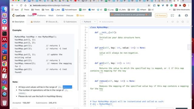 LeetCode 706. Design HashMap (Python) смотреть онлайн