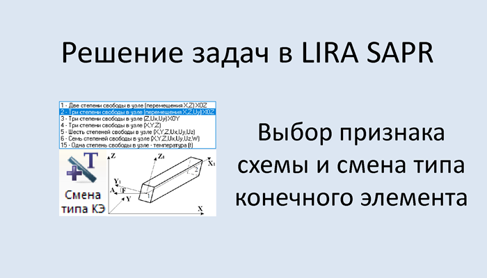 Lira Sapr Выбор признака схемы и смена типа конечного элемента (КЭ) смотреть онлайн