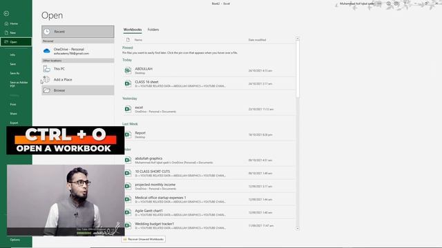 SHORTCUT KEYS II HOW TO SAVE & OPEN EXCEL WORKBOOK смотреть онлайн