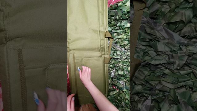 Чехол мягкий с карманами лямки д/ношения на спине 100x30 см олива (BGA101)