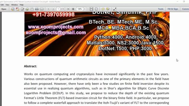 Depth Optimization of FLT Based Quantum Inversion Circuit смотреть онлайн