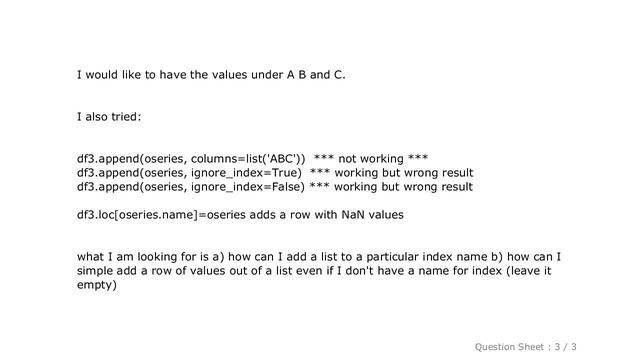 Pandas : Append list to pandas DataFrame as new row with index смотреть онлайн