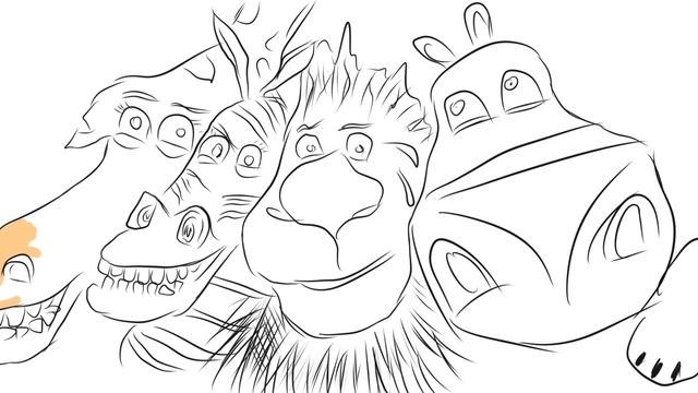 Madagascar drawing, painting and Coloring for children, kids | let's draw, paint Together смотреть онлайн