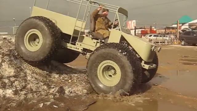 Вездеход Соломономобиль-9, съезд с горки смотреть онлайн