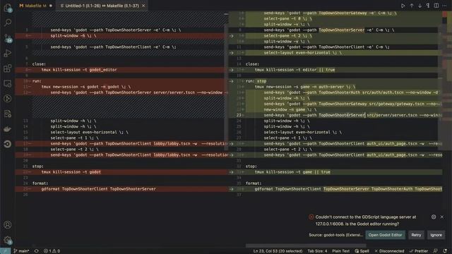 Godot 3 - Spawn Auth, Gateway and Game server with 2 clients using tmux and makefile - Part 2 смотреть онлайн