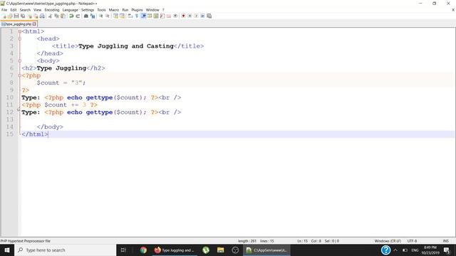 Type Juggling and Type Casting in PHP (Urdu/Hindi) смотреть онлайн