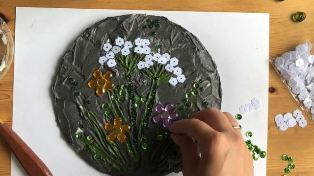 МК Простое панно из картона и шпатлевки / Как рисовать мастихином смотреть онлайн