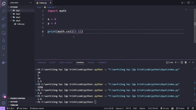 [Python Bài 3] Các phép toán cơ bản trong python | math смотреть онлайн