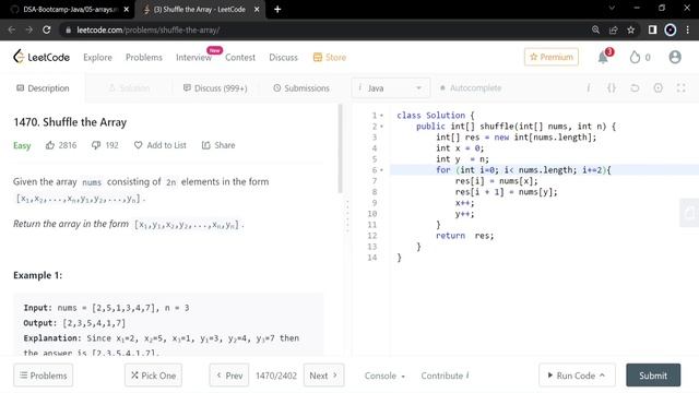#5 Suffle The Array || Arrays || LeetCode Problem Solution || Vishal Thakur смотреть онлайн