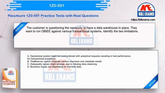 1Z0-591 - Oracle Business Intelligence Foundation Suite 11g Essentials 2020 Updated смотреть онлайн