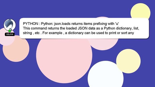 PYTHON : Python: json.loads returns items prefixing with 'u' смотреть онлайн