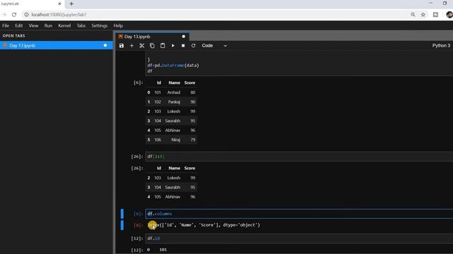 Python Programming In 30 Days Day -13(DataFrame with Python Pandas) смотреть онлайн