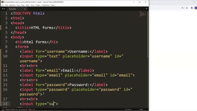 HTML forms part 1 (HTML crash course part -4) смотреть онлайн