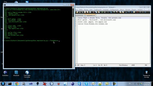 CSV Python смотреть онлайн