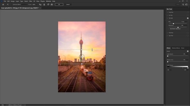 How to add and use Tilt Shift Blur in Photoshop! смотреть онлайн