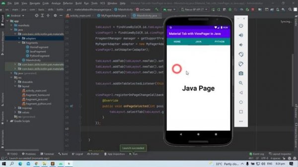 Material Design TabLayout With ViewPager2 in Android Studio With Java Part 2
