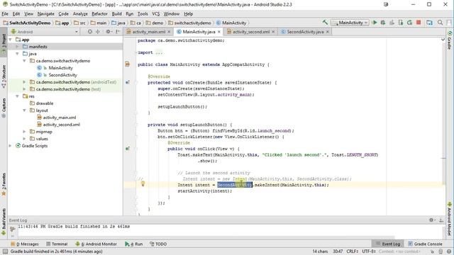 Switching Activities in Android Studio: Android Programming смотреть онлайн