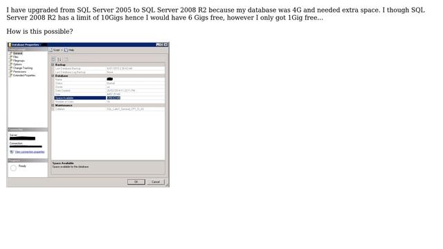 SQL Server 2008 R2 lack of space? смотреть онлайн