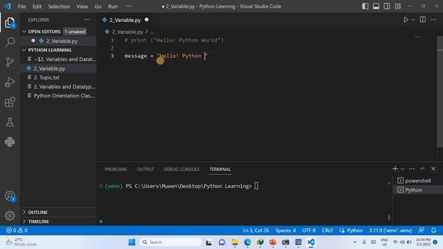 Python Crash Course Class # 1 (Printing Hello World!) смотреть онлайн
