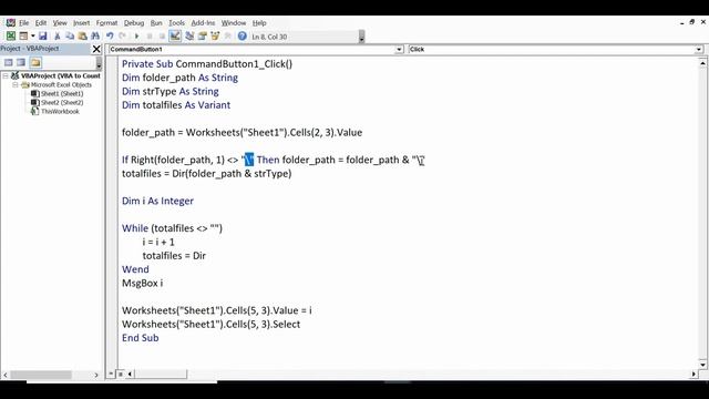 Excel VBA to Count Files in a Folder смотреть онлайн