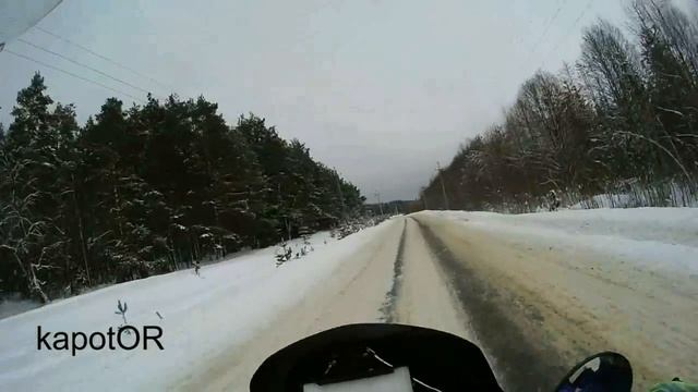 Масло синтетика на мотоцикл. Зимняя поездка на шипах. смотреть онлайн