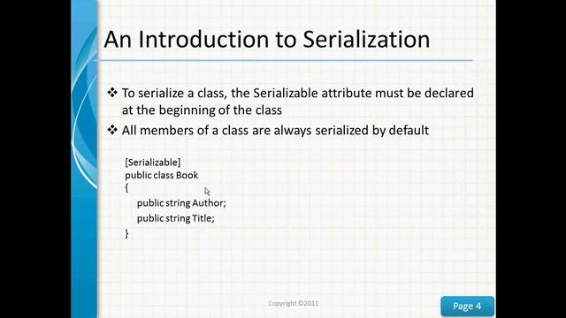 Introduction to Serialization смотреть онлайн