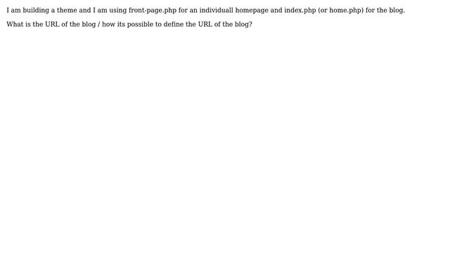 Wordpress: URL of blog when using index.php as blog and front-page.php as homepage смотреть онлайн