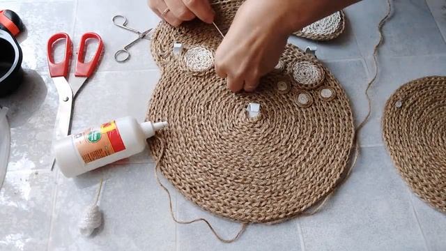 Кошка- ключница из джута. DIY/рукоделие