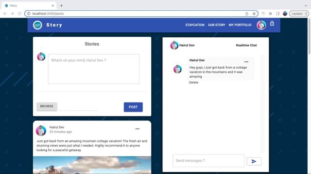 Staycation + story + real-time chat websocket include in one app смотреть онлайн