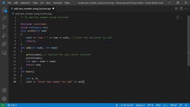 ● add two number using function | syntax of function in c++ #short #cpp #function смотреть онлайн