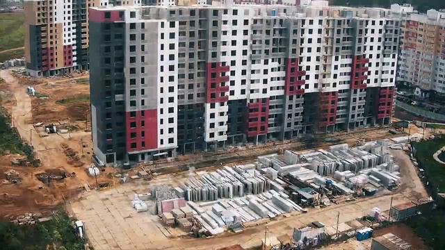 Timelapse. Строительство жилого дома. Новые Ватутинки