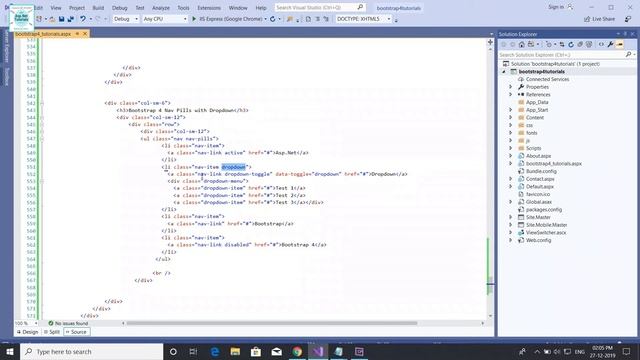 How to use bootstrap4 navpillwithdropdown classinasp.net||visualstudio 2019 #bootstrap4 tutorials 1 смотреть онлайн