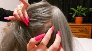 💅ASMR / FAST &  AGGRESSIVE💓 SCALP CHECK 💝AND SCRATCH 💖/ Long fuchsia nails 💕/ No talking💅